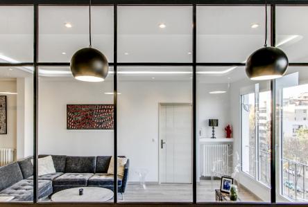 Neuilly argenson architecture d'intérieure verrière salon