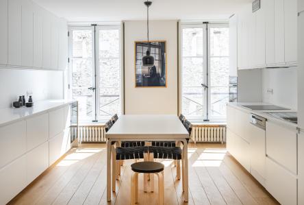 cuisine parquet blanche